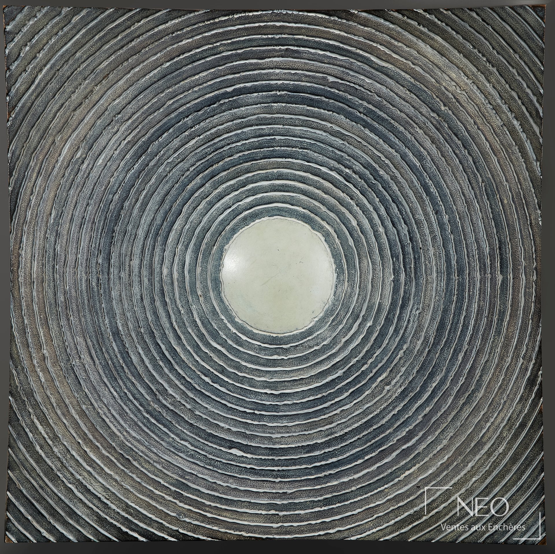 SAYED HAIDER RAZA Soleil, bas-relief en bronze, 2008