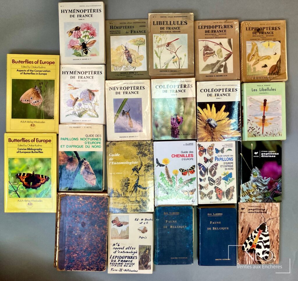 Lot de livres d’entomologie et d’ouvrages sur les papillons