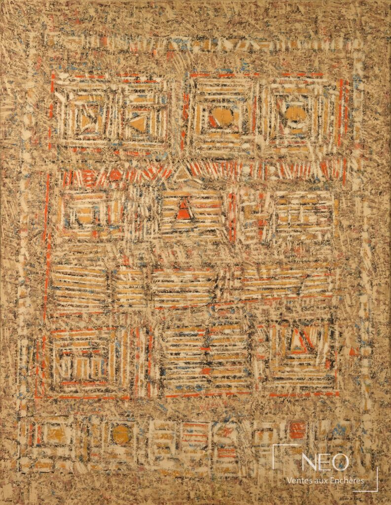 Composition abstraite de Seund JA RHEE aux tons beige