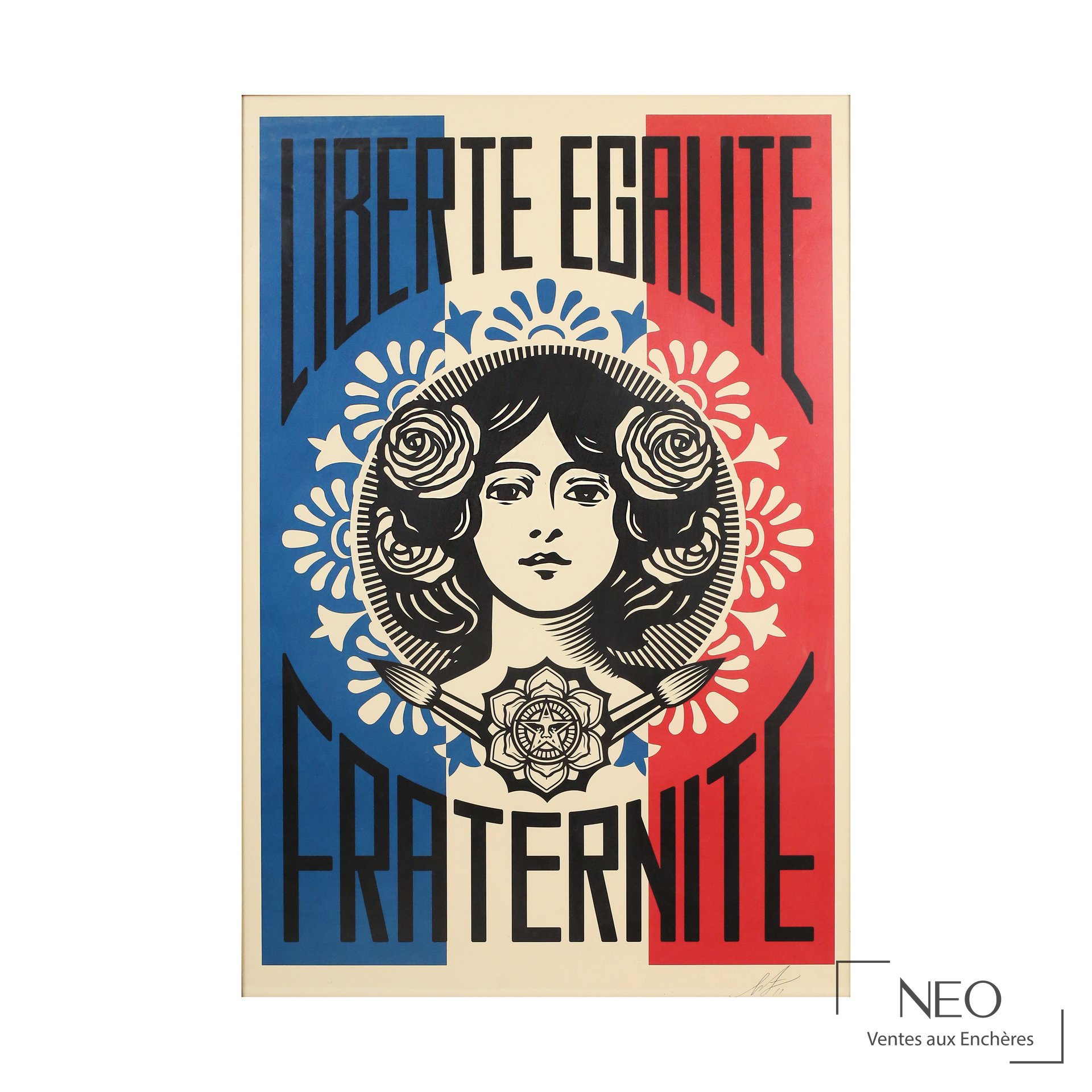 Sérigraphie Liberté Egalité Fraternité de Shepard Fairey