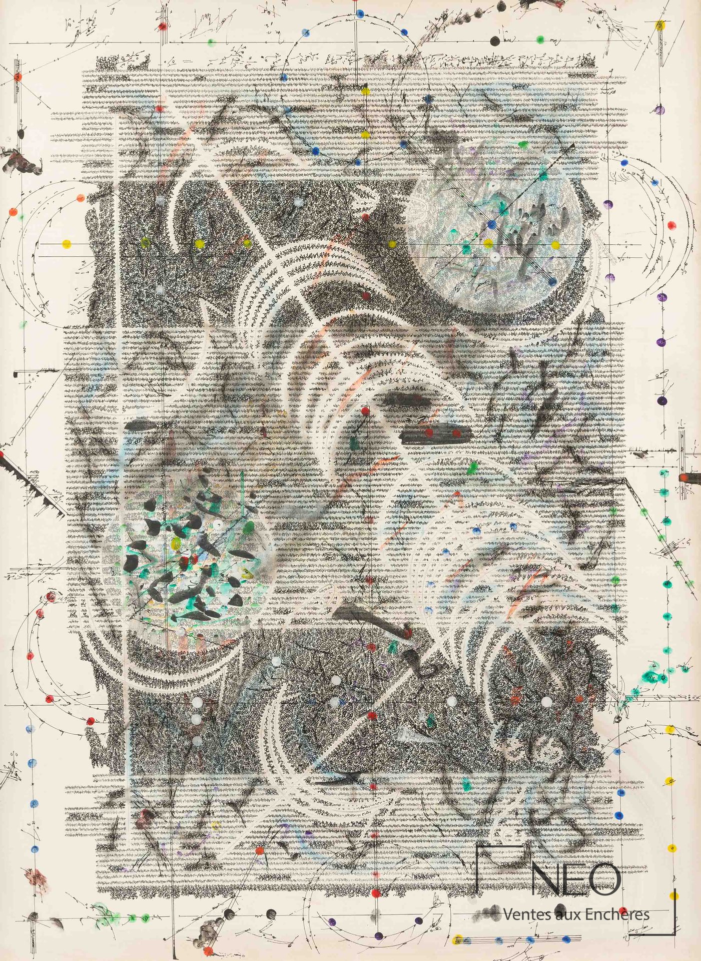 Composition abstraite multicolore de Shirdhar IYER sur toile