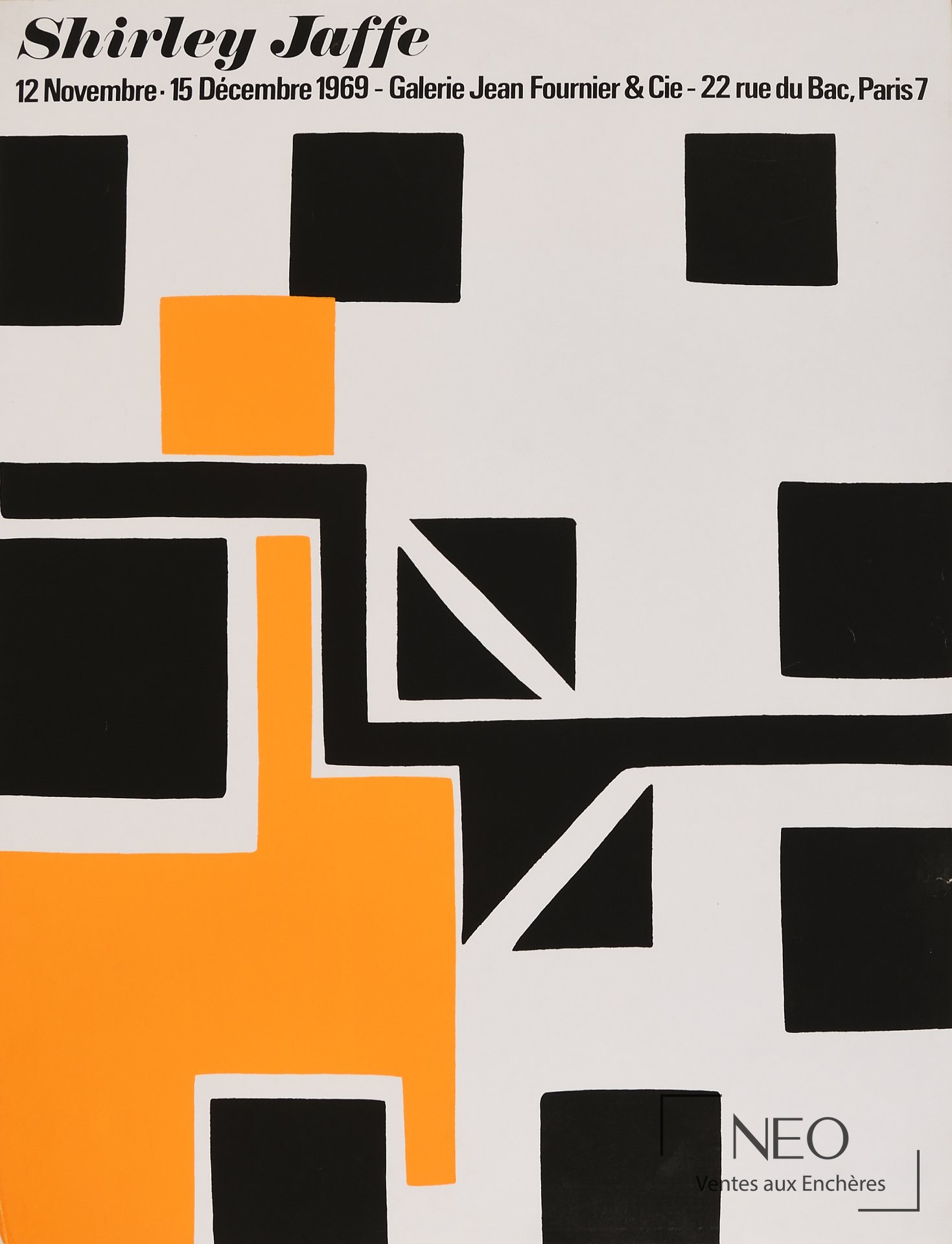 Shirley Jaffe, d’après, affiche d’exposition Galerie Jean Fournier & Cie, 1969