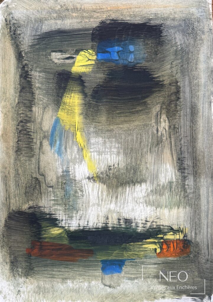 Composition abstraite aux tons gris