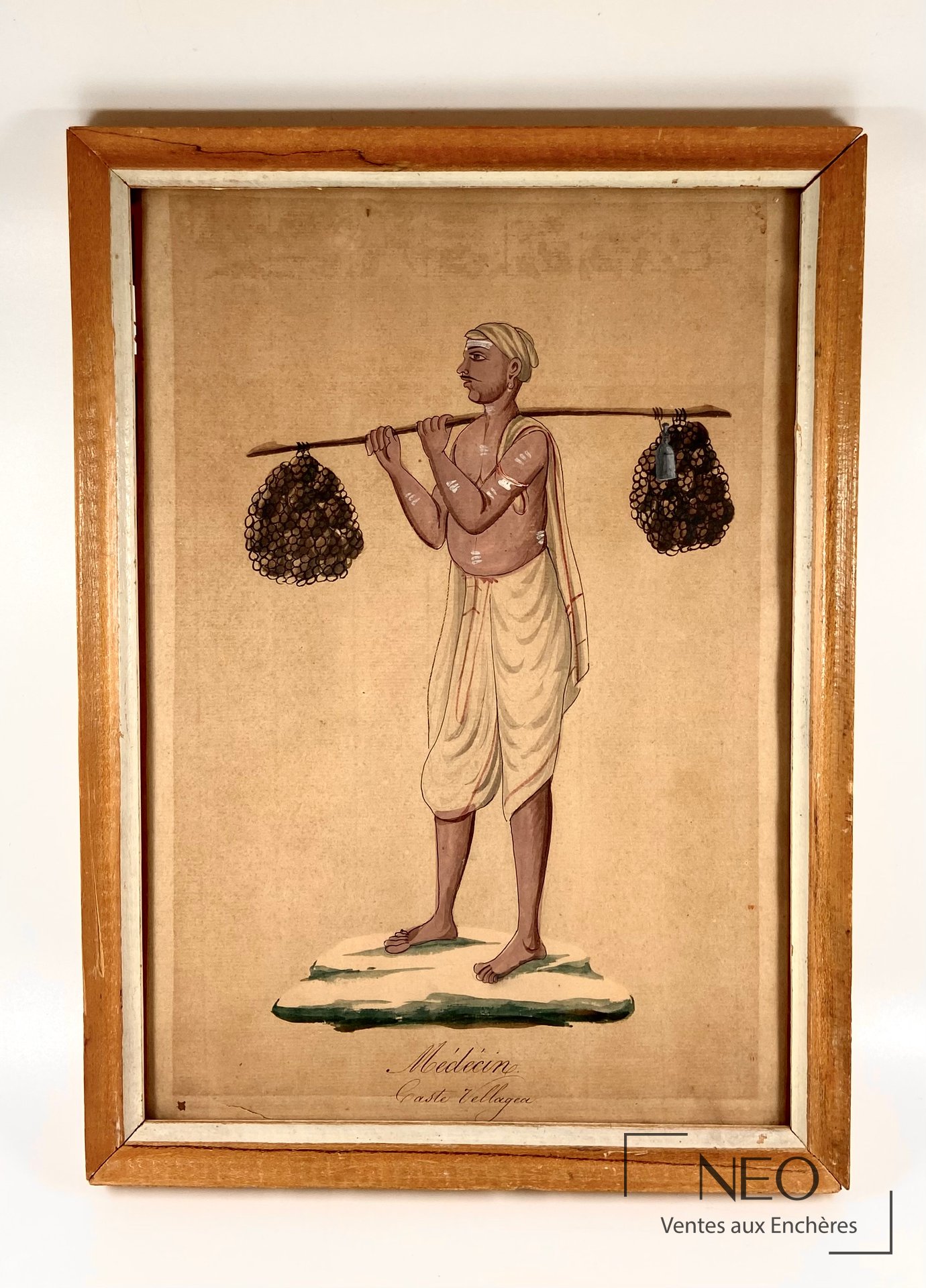 SUD DE L&rsquo;INDE, TANJORE, XIXe siècle, le médecin, gouache sur papier