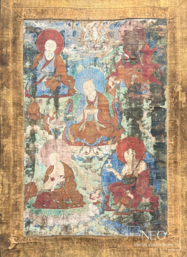 Thangka tibétain aux divinités