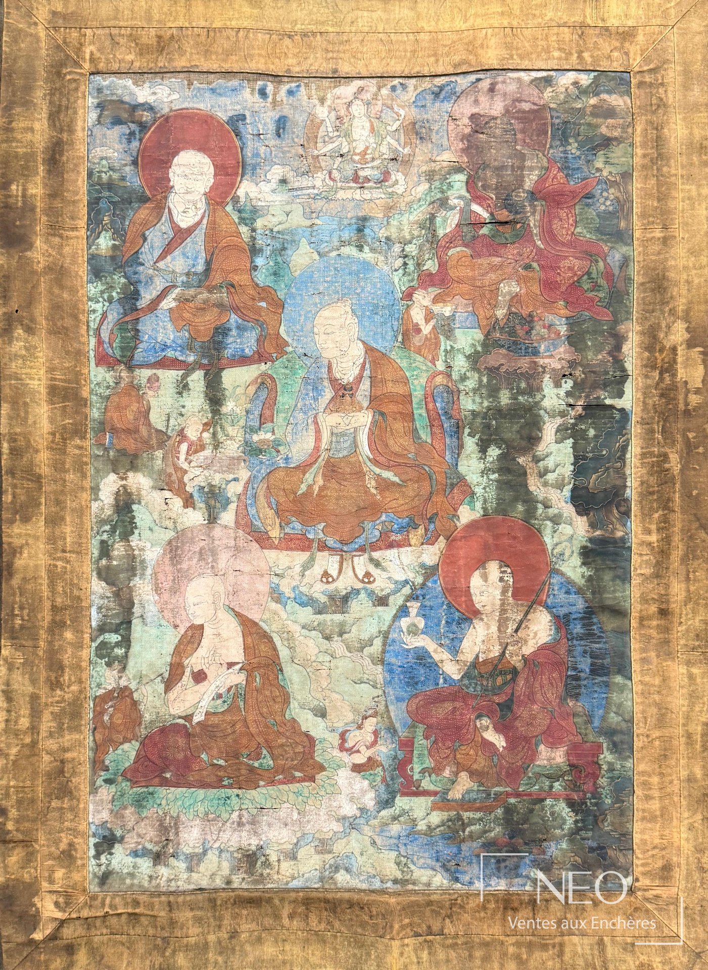 Thangka tibétain aux divinités