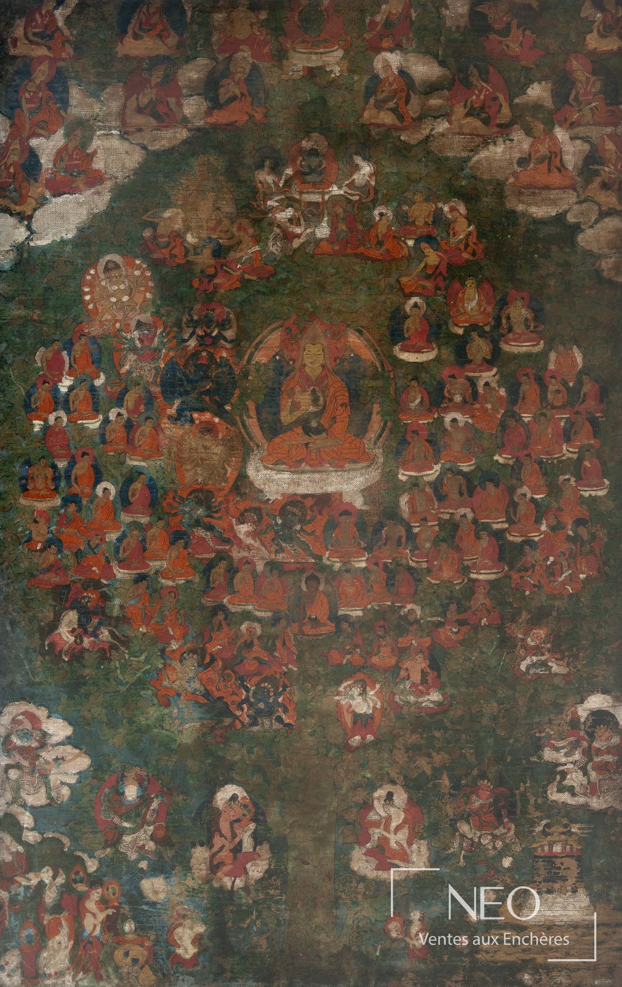 Thangka tibétain encadré