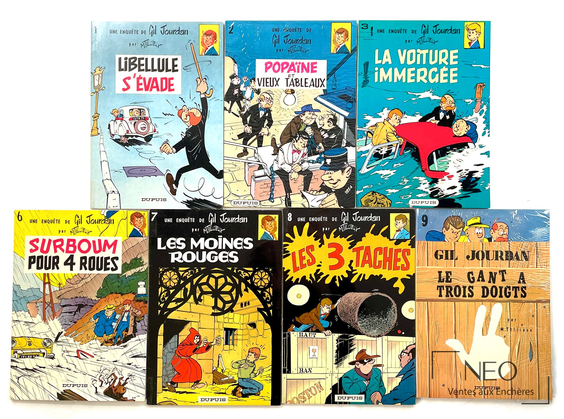 Sept volumes de Gil Jourdan de TILLIEUX