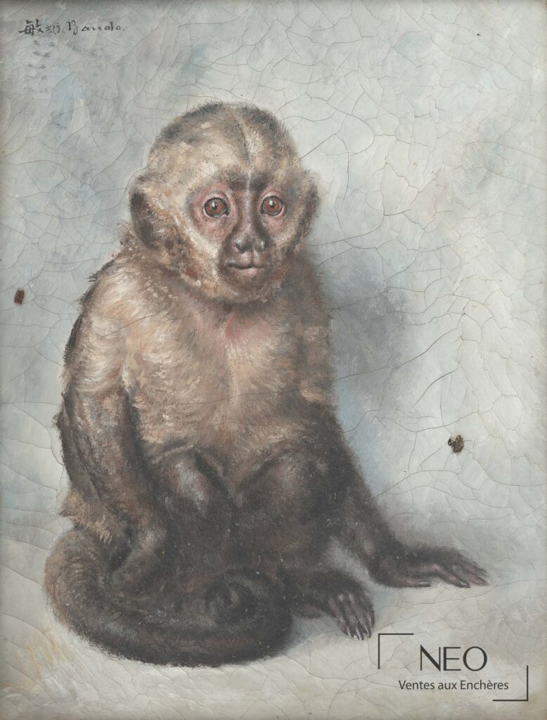 Peinture de Toshio Bando représentant une guenon