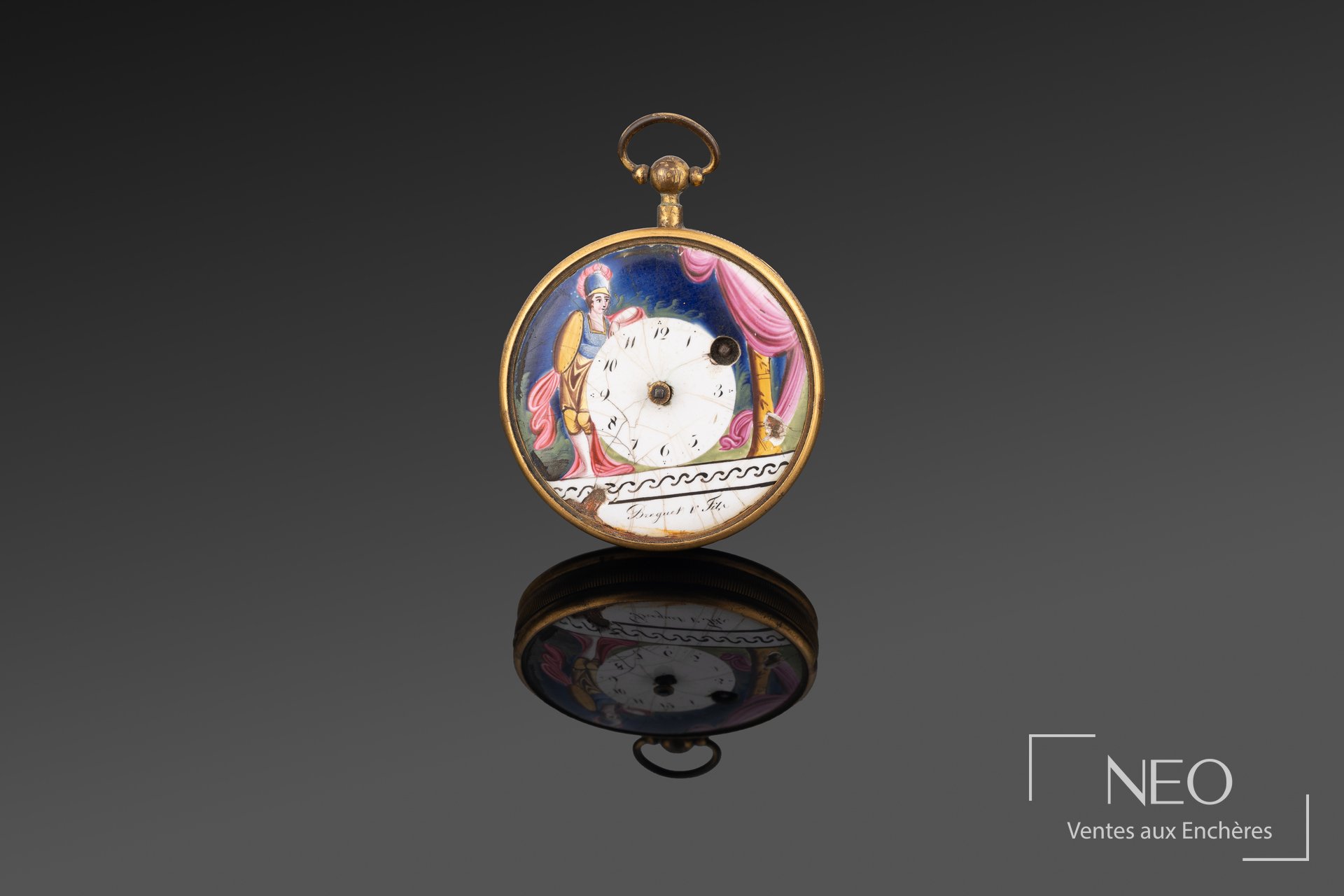 Montre de gousset à coq en métal doré
