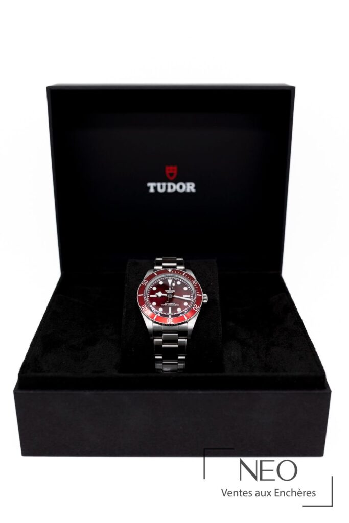 Montre Tudor Black Bay 58 en acier dans son écrin noir ouvert