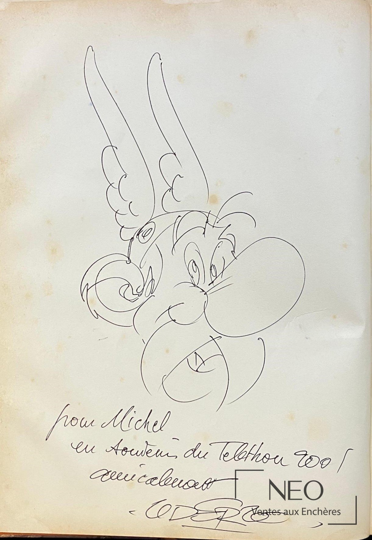 Uderzo Albert Asterix : dédicace originale sur En Hispanie