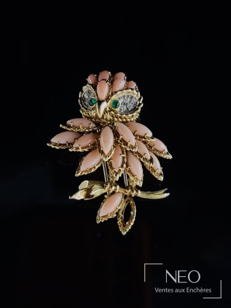 Broche chouette Van Cleef & Arpels en or jaune