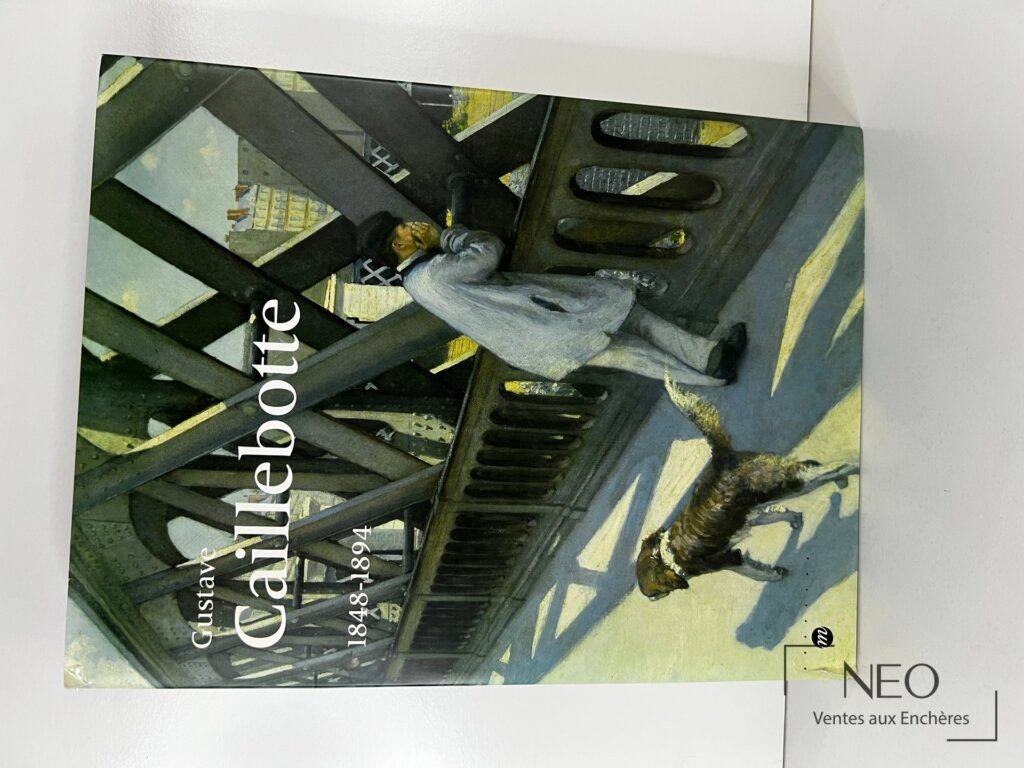 Couverture illustrée du catalogue Gustave Caillebotte avec titre imprimé en blanc.