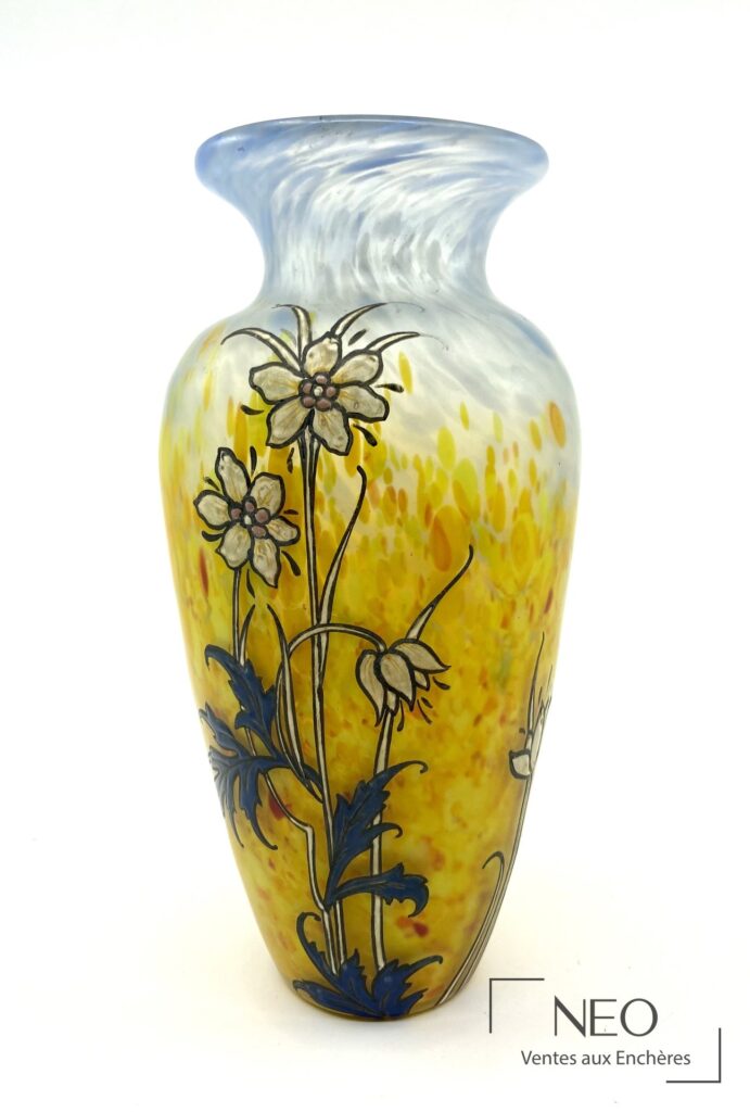Vase Legras en verre multicouche