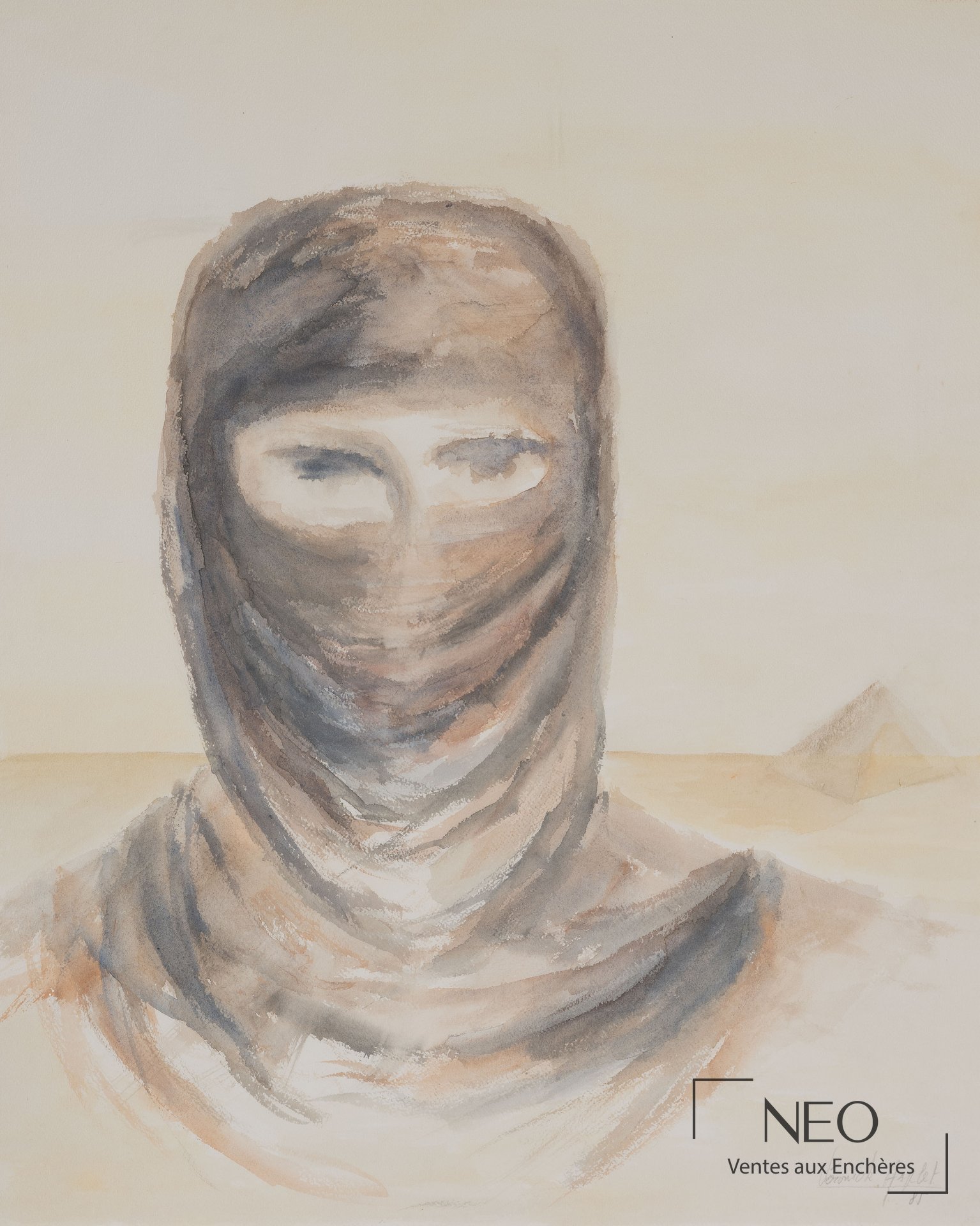 Touareg peint face au spectateur