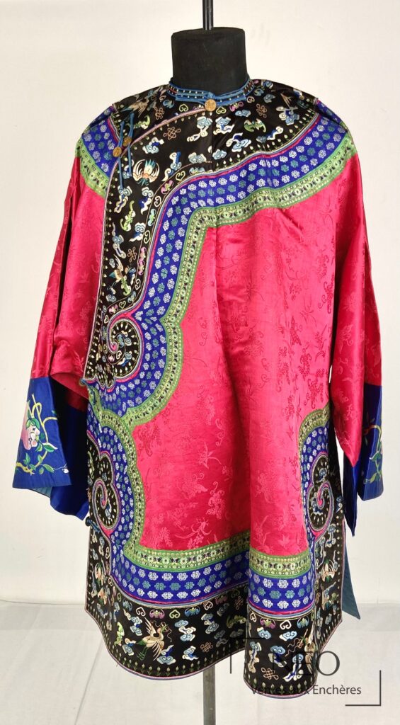 Veste chinoise en soie rose