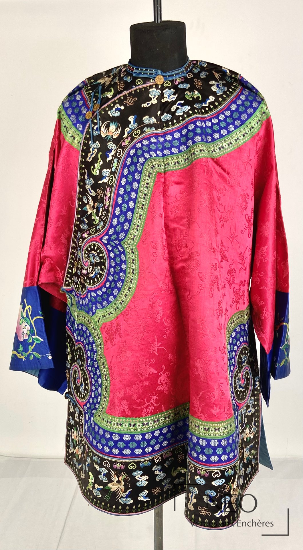 Veste chinoise en soie rose