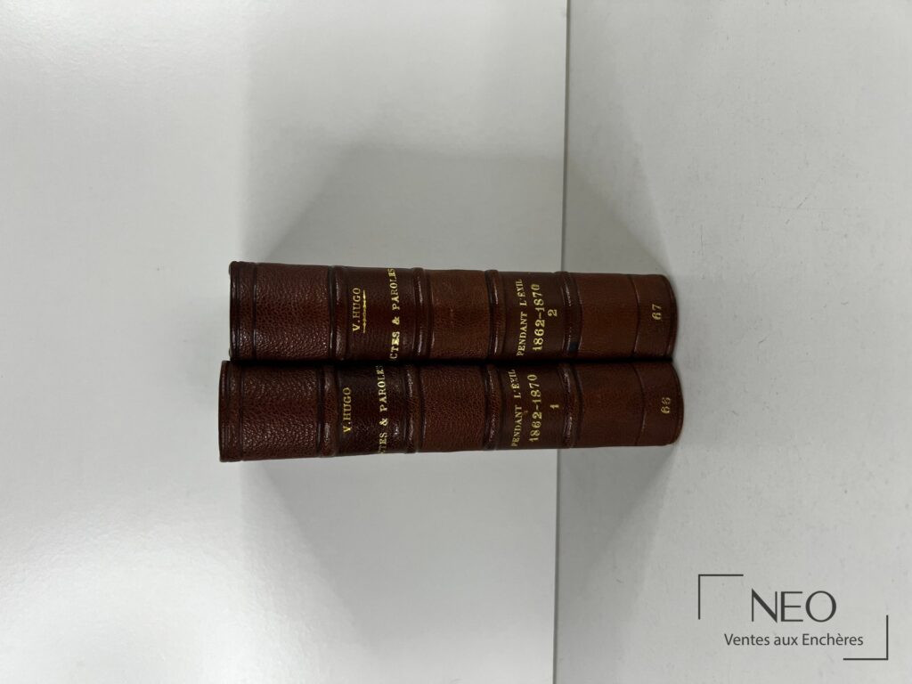Deux volumes reliés en demi-chagrin brun
