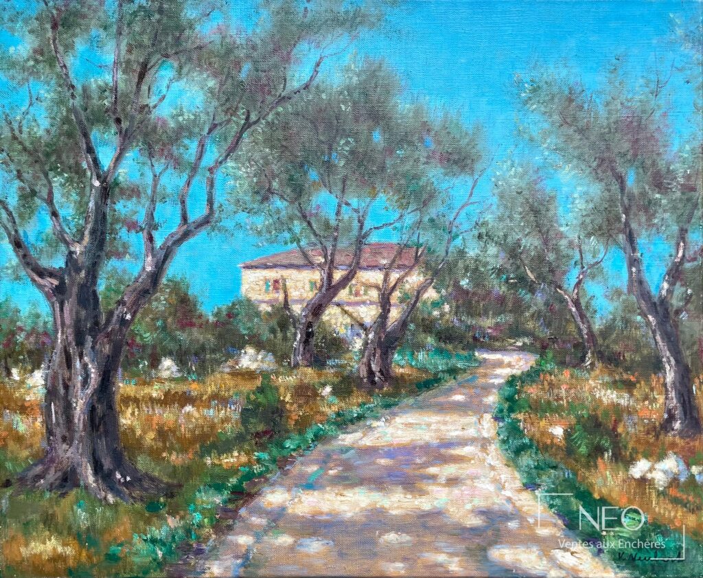 Maison provençale peinte à l'huile