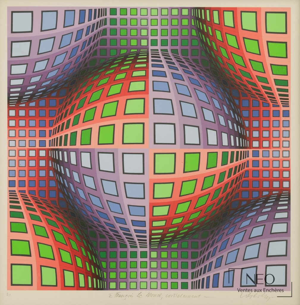 Lithographie en couleurs de Victor Vasarely