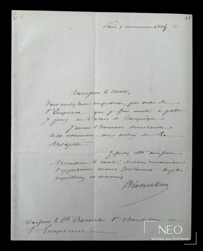 Lettre autographe signée d'Eugène Viollet-le-Duc