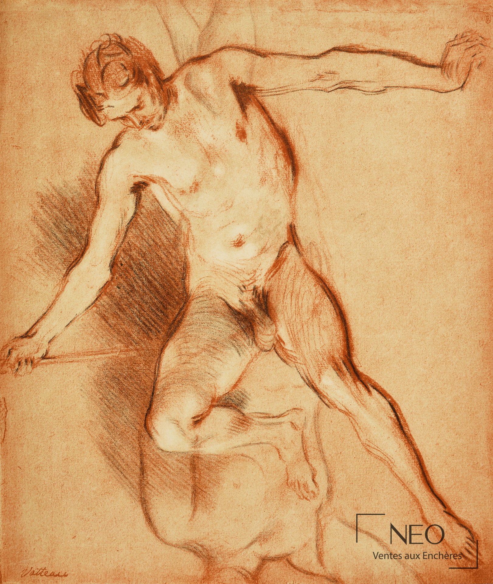 Antoine Jean Watteau d’après, Nu masculin