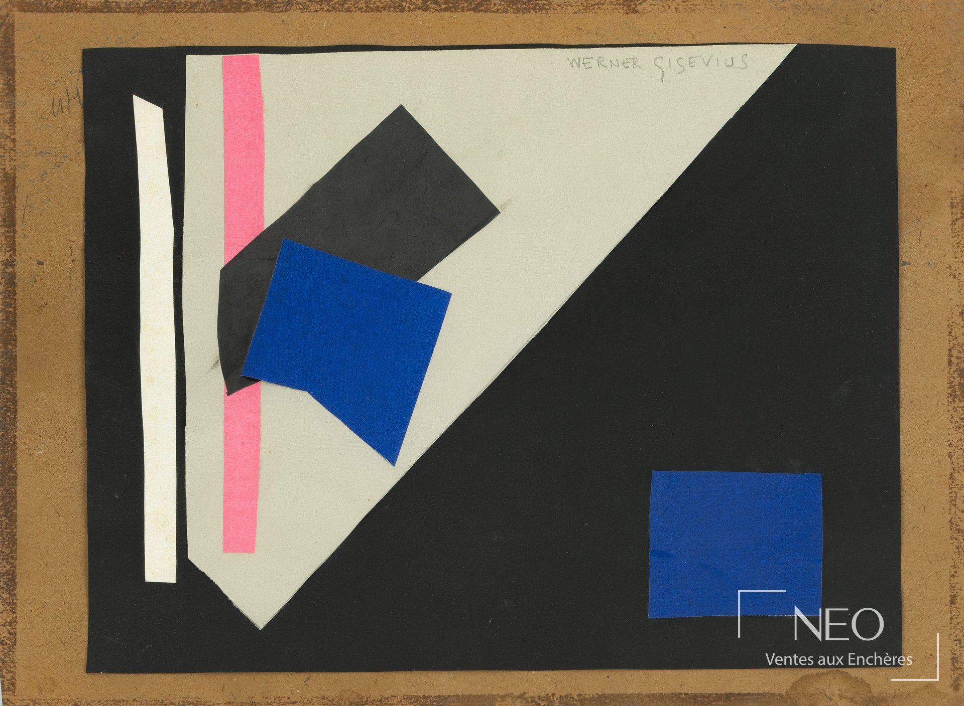 Collage abstrait de Werner Gisevius sur papier