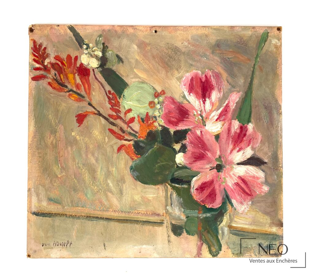 Nature morte aux fleurs de Willem Van Hasselt peinte sur panneau