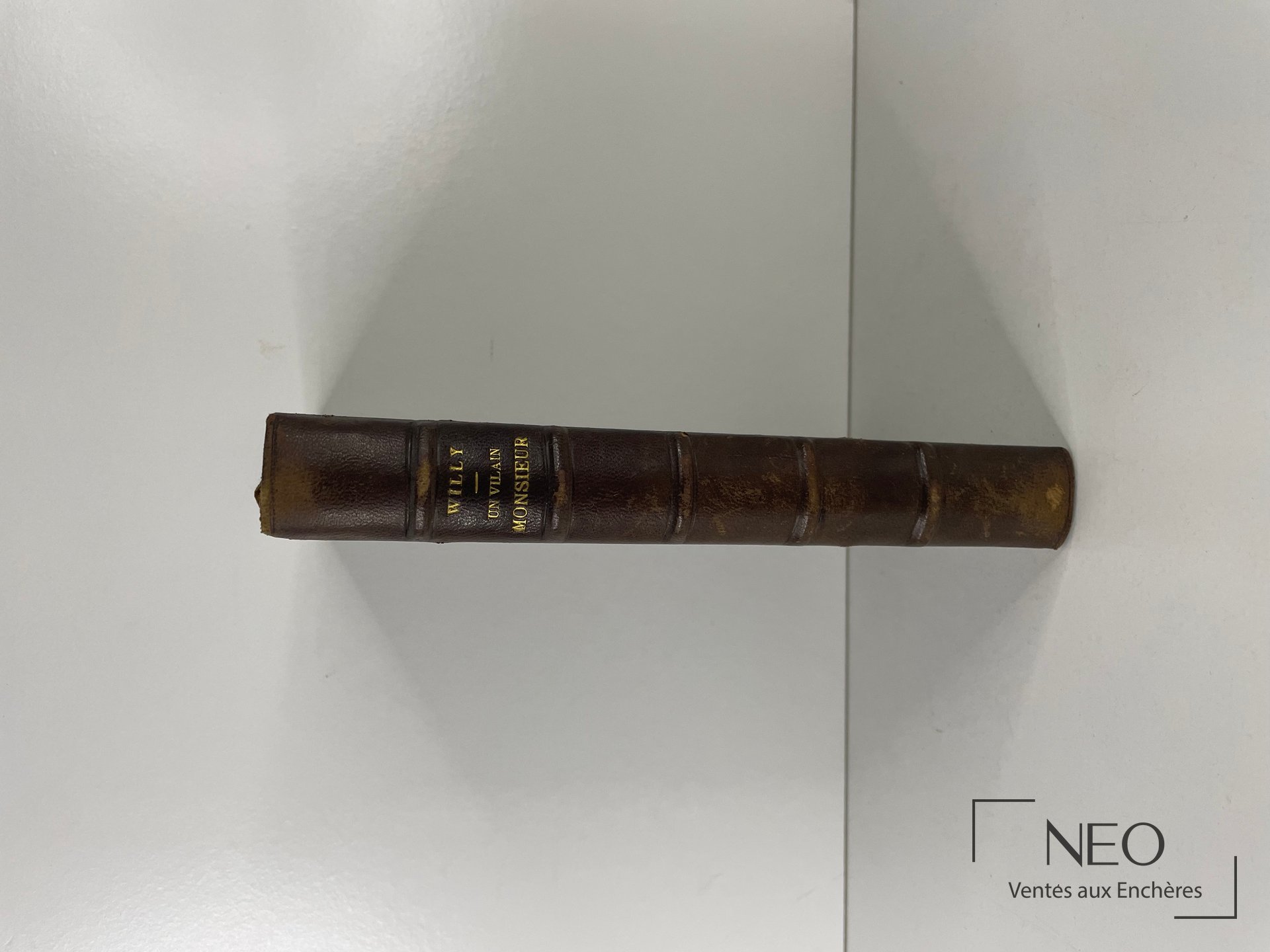 Dos en demi chagrin brun à nerfs