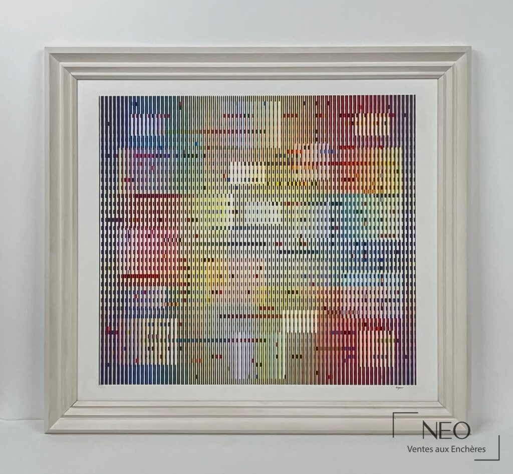 Composition cinétique de Yaacov Agam encadrée