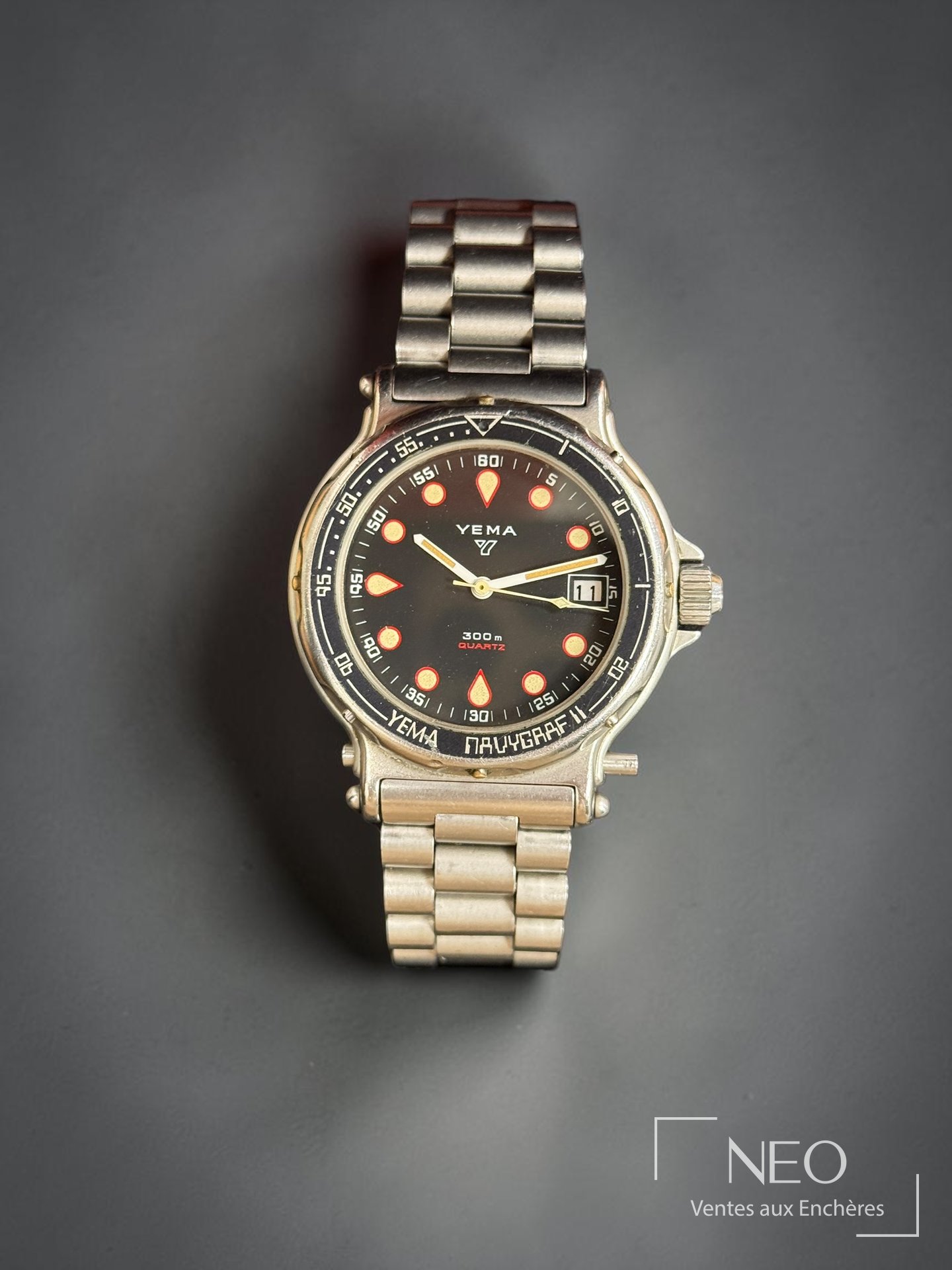 Montre YEMA Navygraf II au cadran noir
