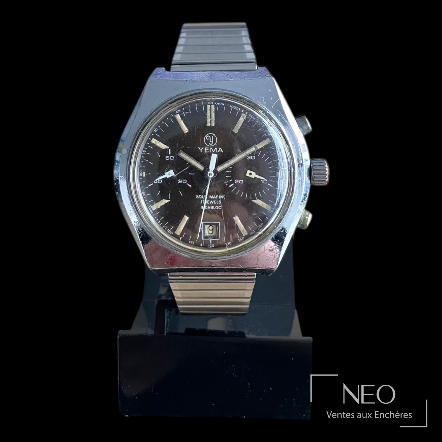 Montre Yema Sous Marine à cadran marron