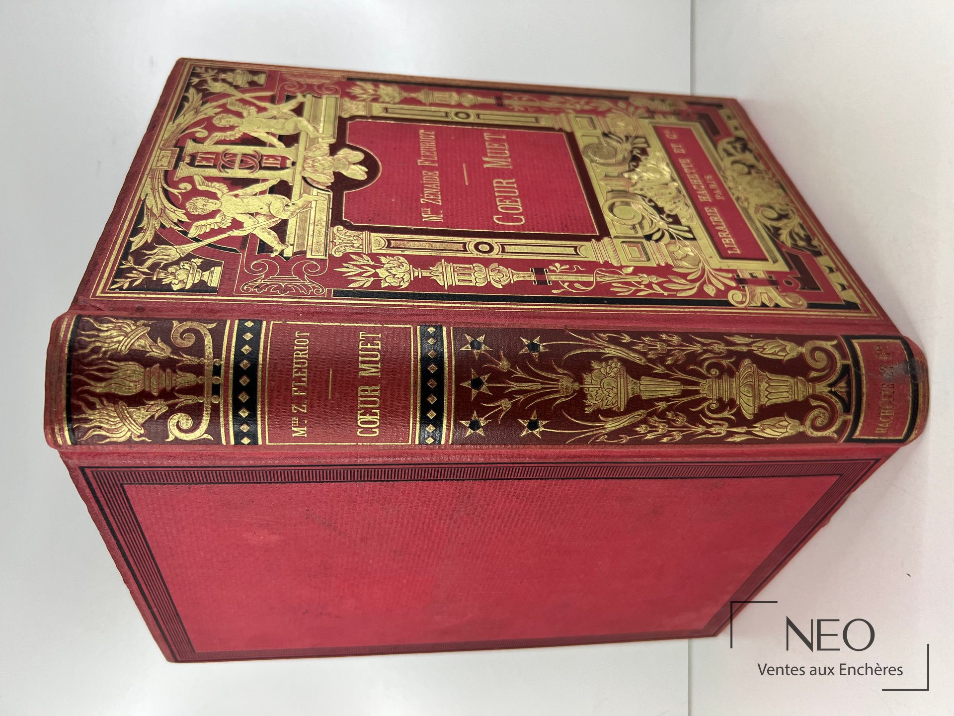Livre ancien à percaline rouge