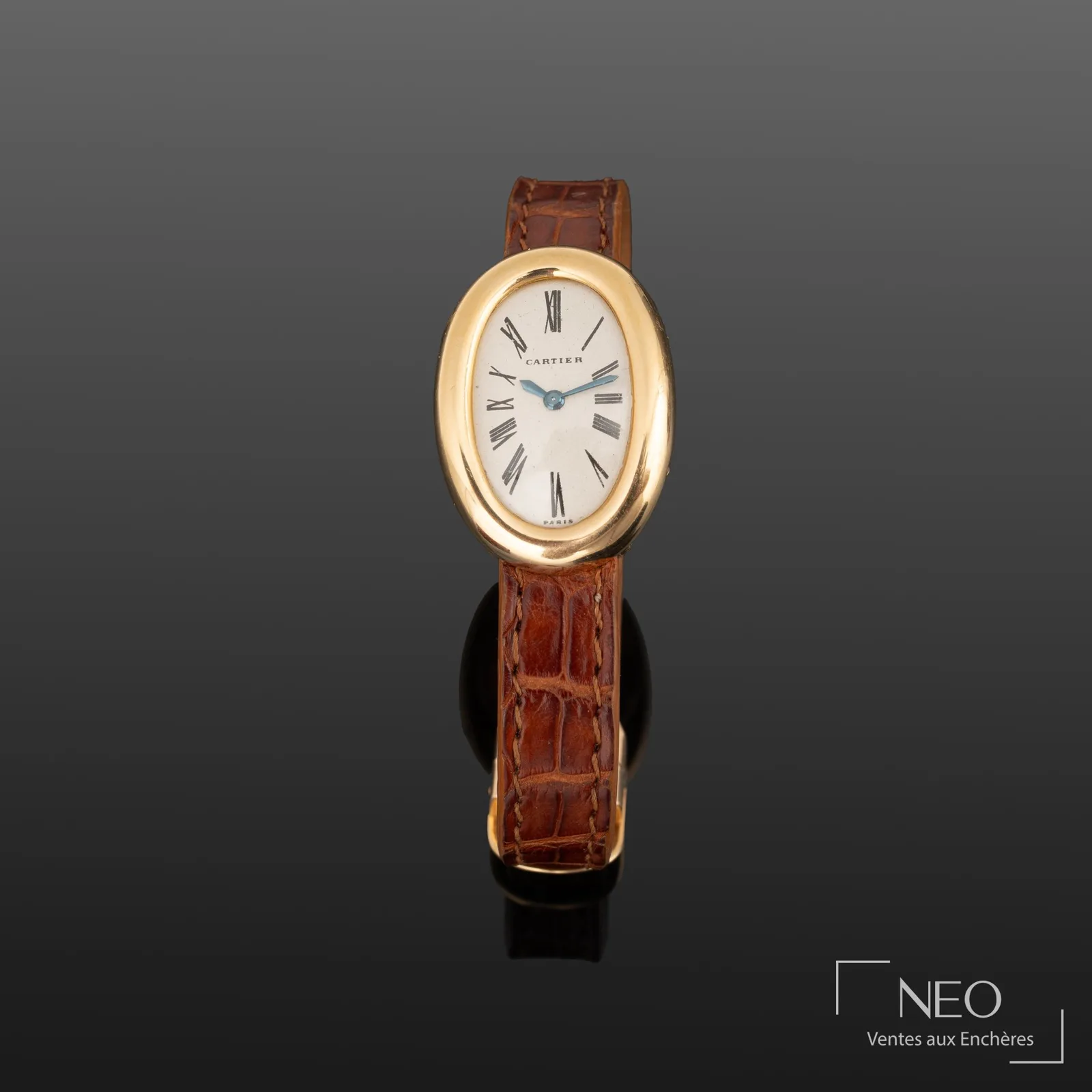 Montre Cartier Baignoire Duoplan en or jaune vers 1970, estimation montre Cartier