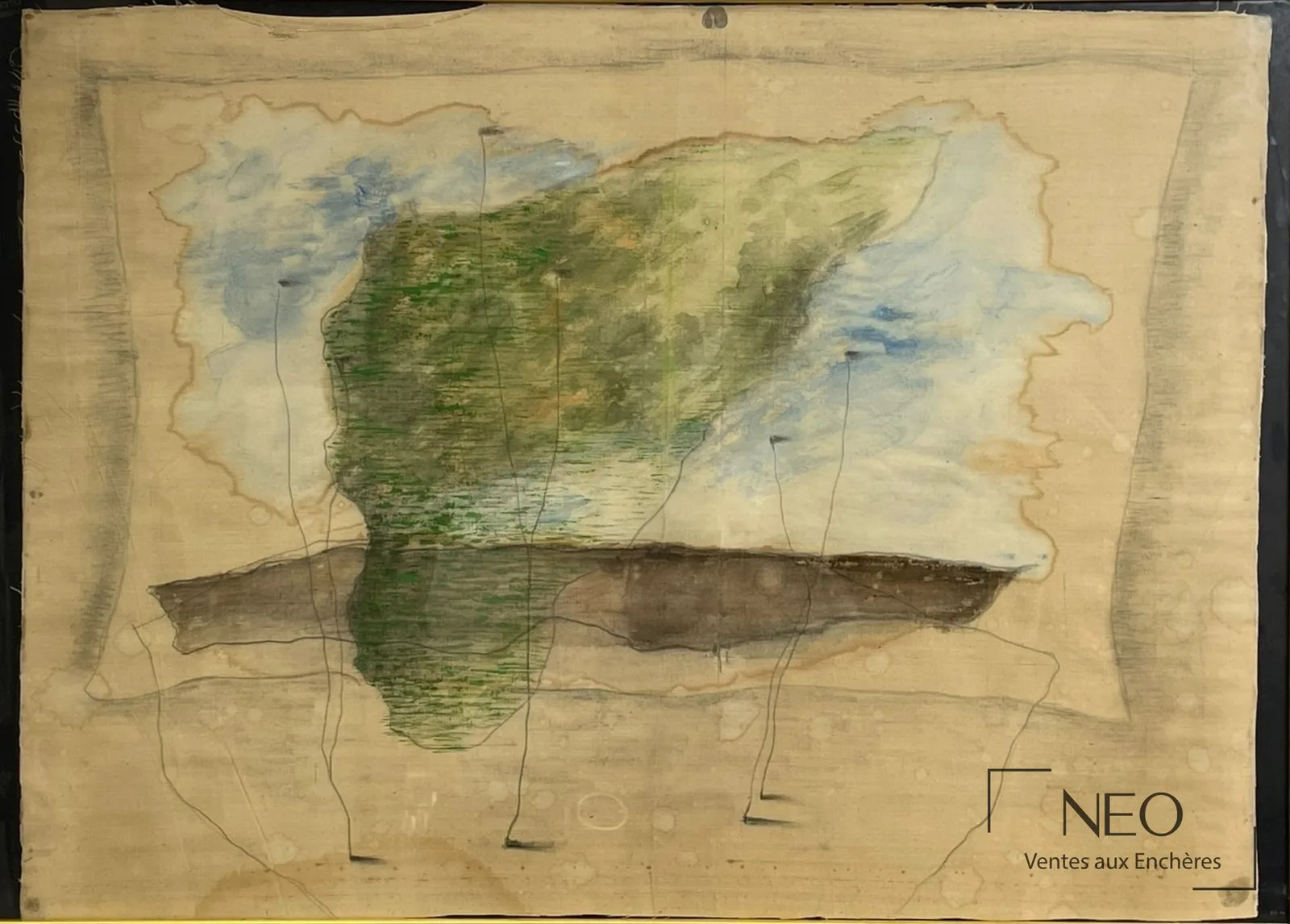 Composition de Josef Šíma de 1933 vendue 162 500 € frais compris à l'Hôtel Drouot, huit fois son estimation haute