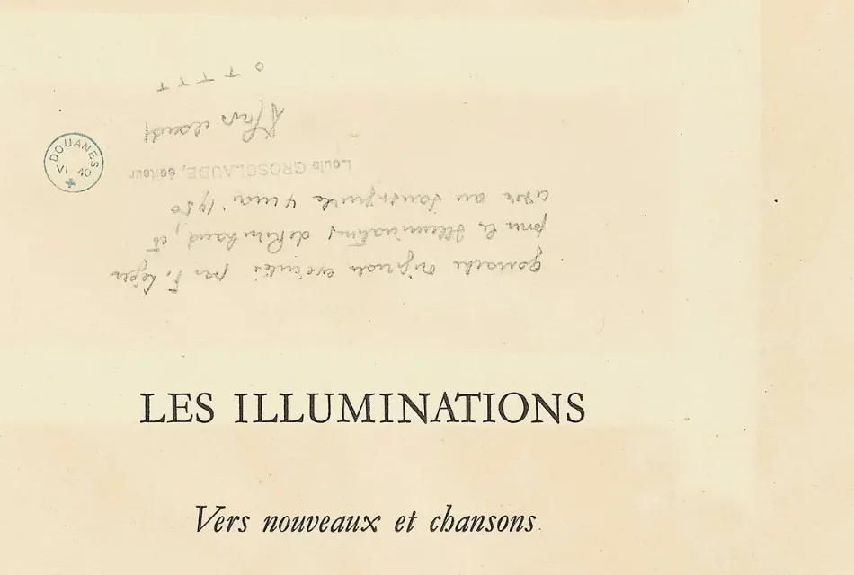 Dos d'une gouache de Fernand Léger avec le cachet Douanes et le cachet de l'éditeur Louis Grosclaude