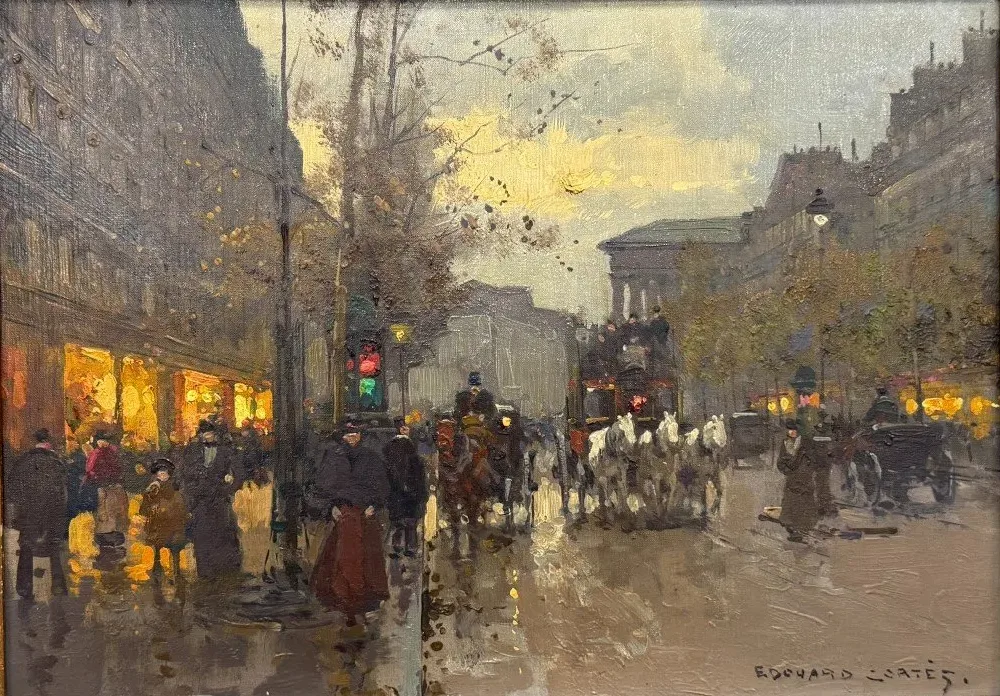 Édouard Cortès, Vue du boulevard des Capucines, huile sur toile vendue 13 000 € par NEO Enchères