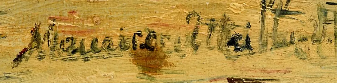 Signature Maurice Utrillo peinte en bas à droite de La place du Tertre, vers 1919
